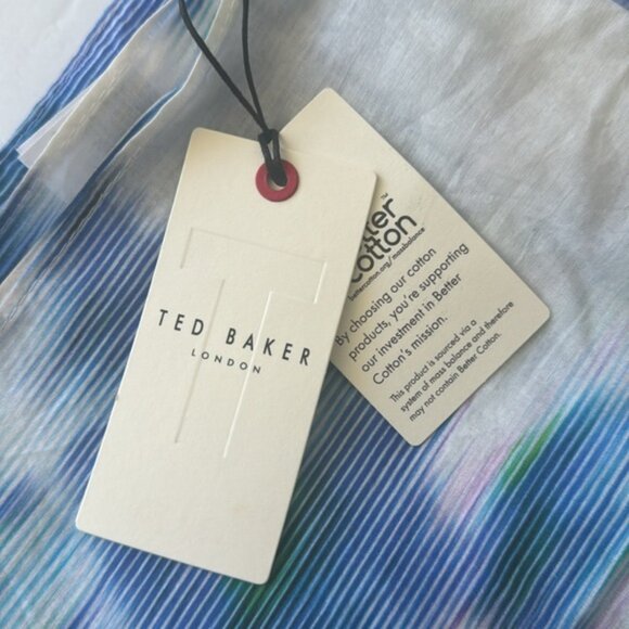 Ted Baker Rectangular  Cotton Beach Sarong Blue multi  72" x 52" NWT - Picture 6 of 9